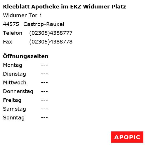 Bild von Kleeblatt Apotheke im EKZ Widumer Platz in Castrop-Rauxel