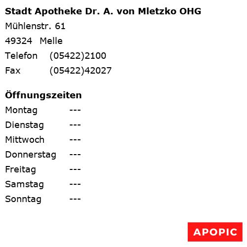 Bild von Stadt Apotheke Dr. A. von Mletzko OHG in Melle