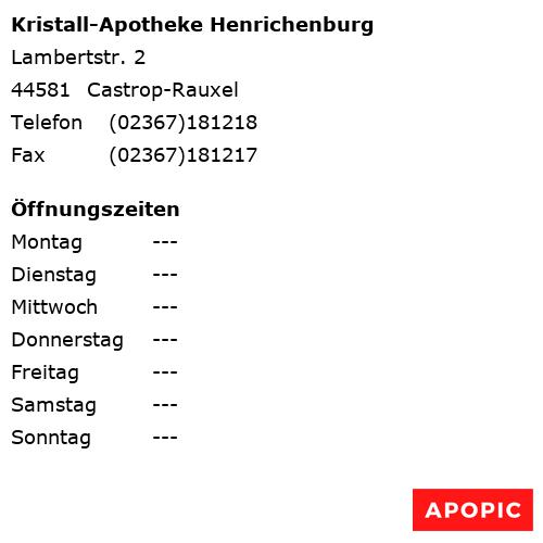 Bild von Kristall-Apotheke Henrichenburg in Castrop-Rauxel
