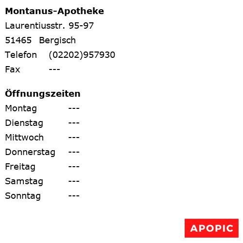 Bild von Montanus-Apotheke in Bergisch