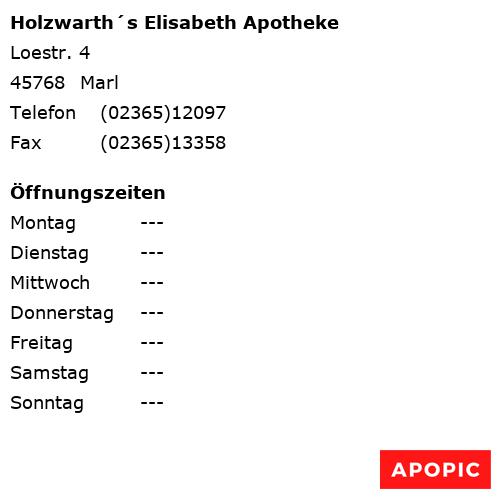 Bild von Holzwarth´s Elisabeth Apotheke in Marl