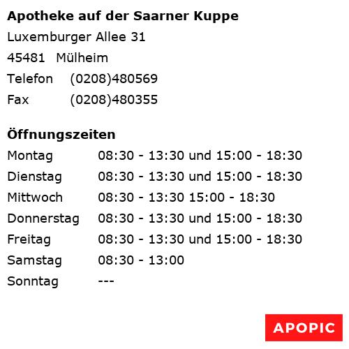 Bild von Apotheke auf der Saarner Kuppe in Mülheim