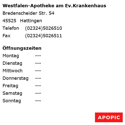 Bild von Westfalen-Apotheke am Ev.Krankenhaus in Hattingen