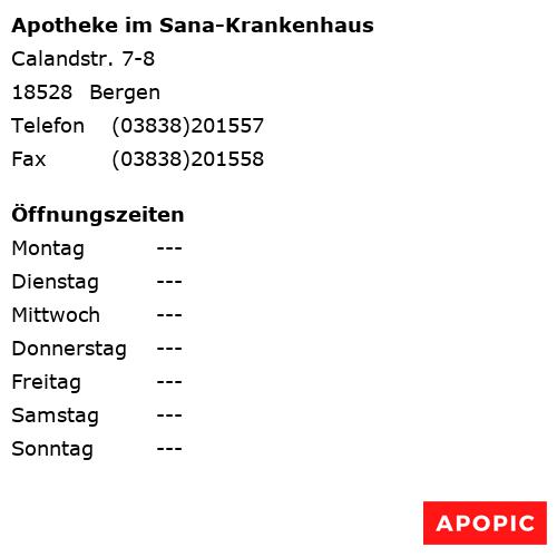 Bild von Apotheke im Sana-Krankenhaus in Bergen