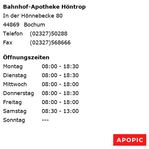 Bild von Bahnhof-Apotheke Höntrop in Bochum