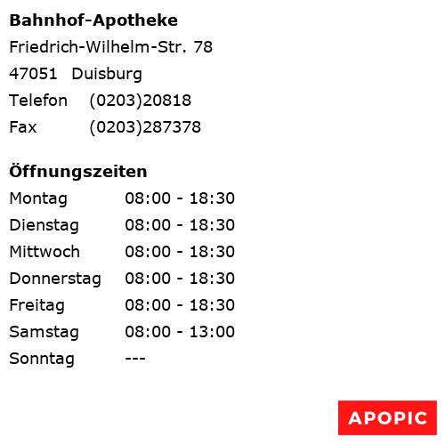 Bild von Bahnhof-Apotheke in Duisburg