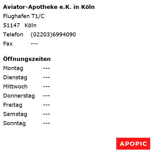 Bild von Aviator-Apotheke e.K. in Köln in Köln