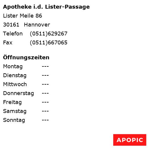 Bild von Apotheke i.d. Lister-Passage in Hannover