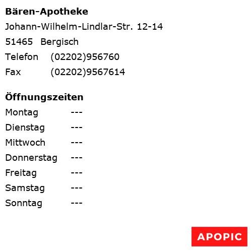Bild von Bären-Apotheke in Bergisch