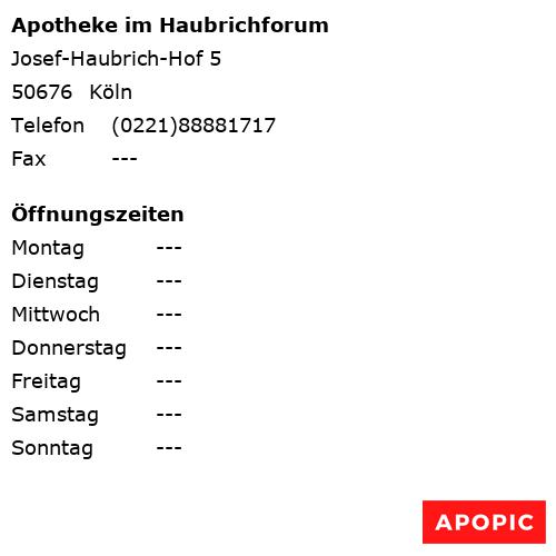 Bild von Apotheke im Haubrichforum in Köln