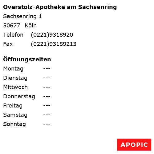 Bild von Overstolz-Apotheke am Sachsenring in Köln