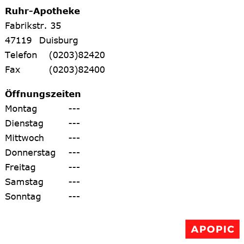 Bild von Ruhr-Apotheke in Duisburg
