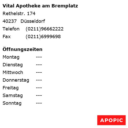 Bild von Vital Apotheke am Bremplatz in Düsseldorf