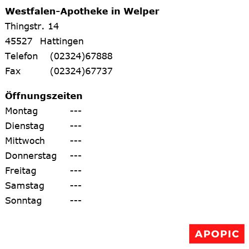 Bild von Westfalen-Apotheke in Welper in Hattingen