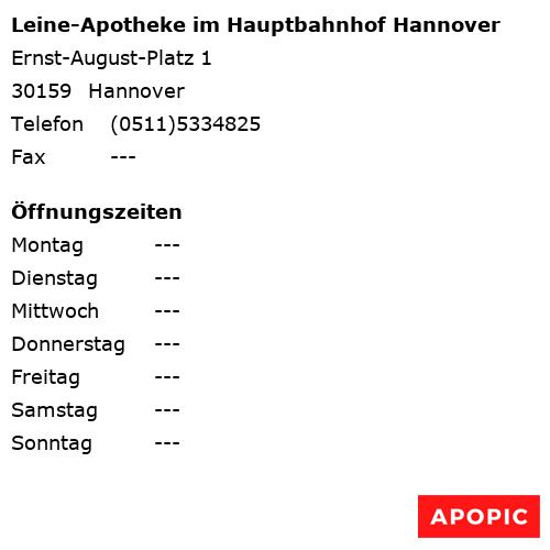 Bild von Leine-Apotheke im Hauptbahnhof Hannover in Hannover