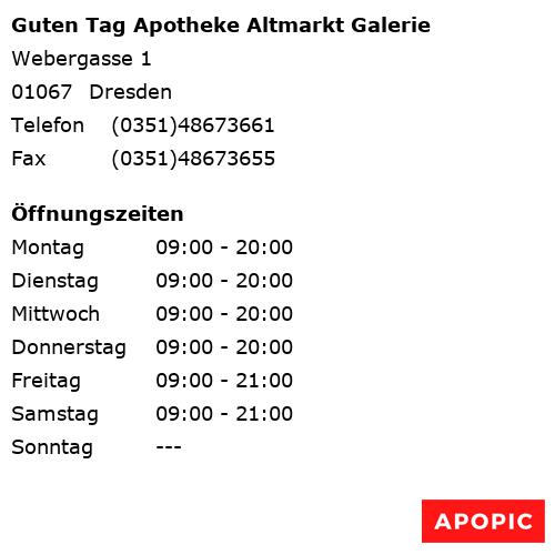 Bild von Guten Tag Apotheke Altmarkt Galerie in Dresden