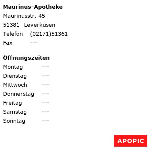 Bild von Maurinus-Apotheke in Leverkusen