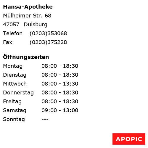Bild von Hansa-Apotheke in Duisburg