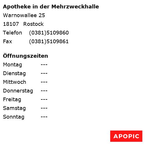 Bild von Apotheke in der Mehrzweckhalle in Rostock