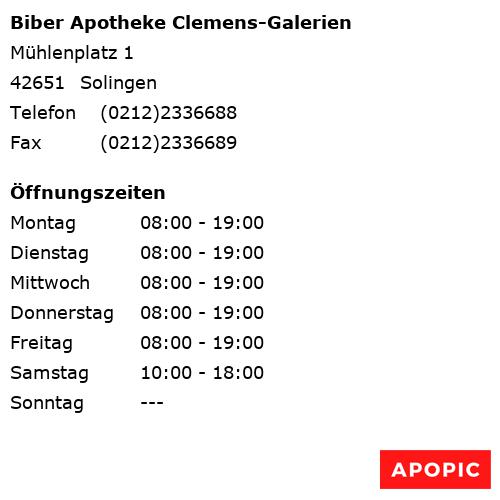 Bild von Biber Apotheke Clemens-Galerien in Solingen