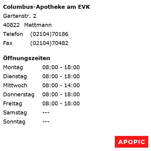 Bild von Columbus-Apotheke am EVK in Mettmann