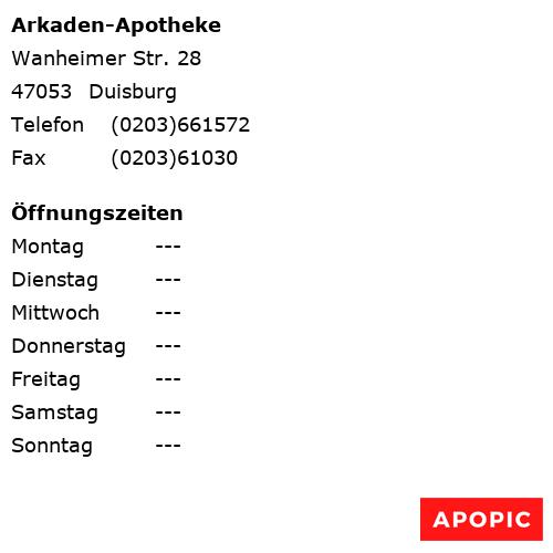 Bild von Arkaden-Apotheke in Duisburg