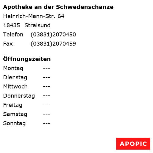 Bild von Apotheke an der Schwedenschanze in Stralsund