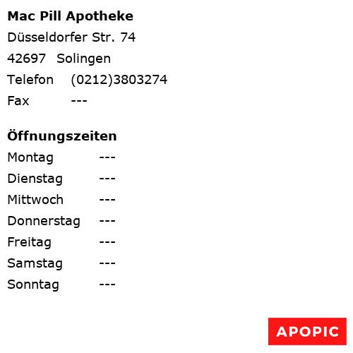 Bild von Mac Pill Apotheke in Solingen
