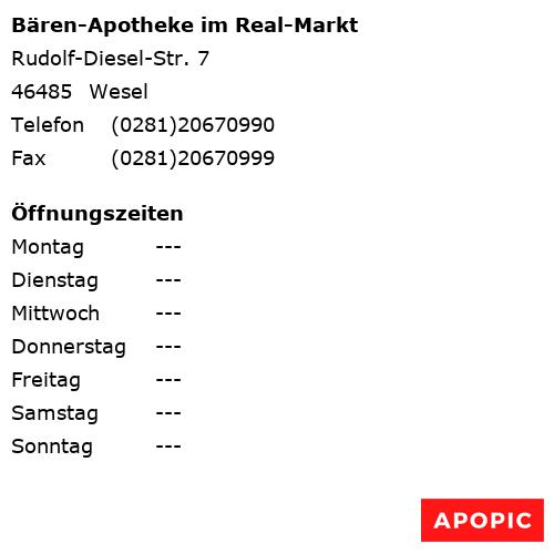 Bild von Bären-Apotheke im Real-Markt in Wesel