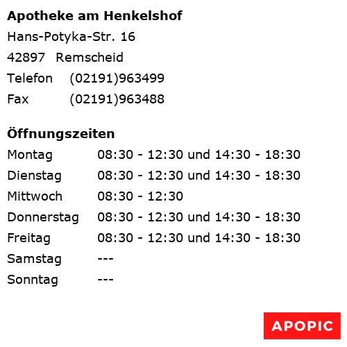 Bild von Apotheke am Henkelshof in Remscheid
