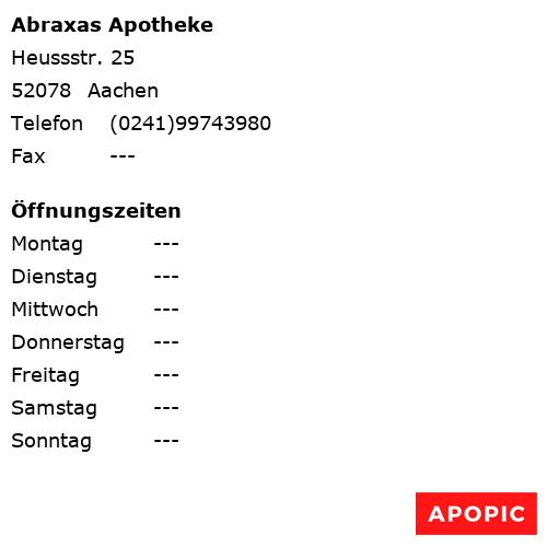 Bild von Abraxas Apotheke in Aachen
