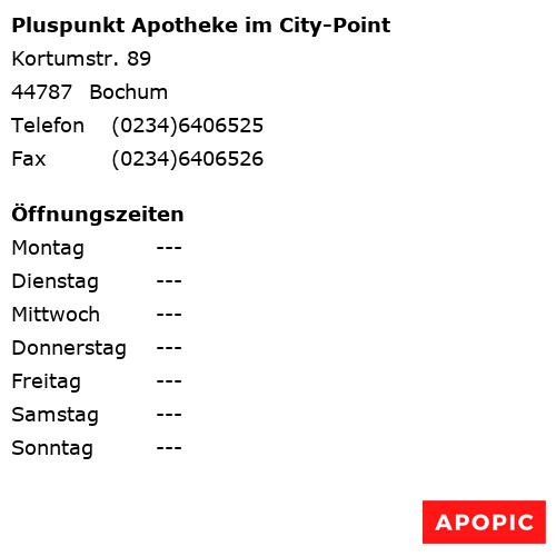 Bild von Pluspunkt Apotheke im City-Point in Bochum