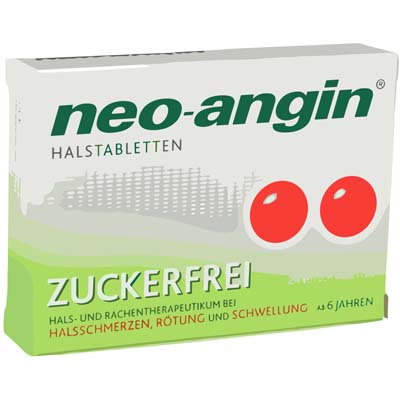 Bild von Neo Angin Halstabletten zuckerfrei Verpackung 24 Stück