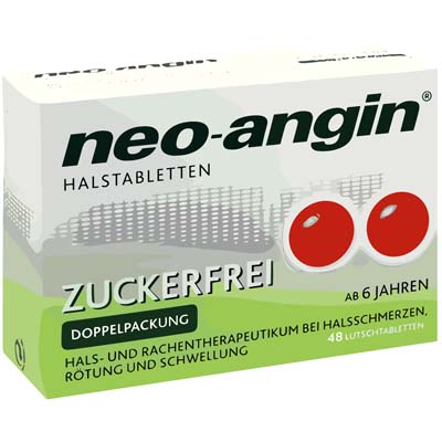 Bild von Neo Angin Halstabletten zuckerfrei Verpackung 48 Stück
