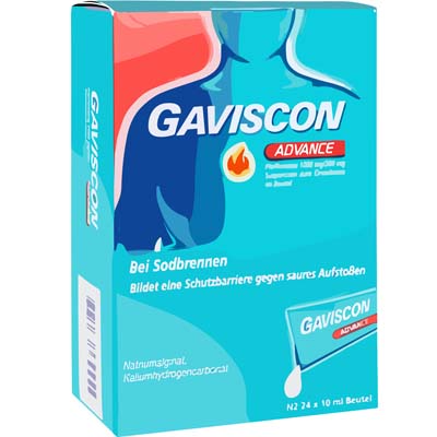 Bild von Gaviscon Advance Pfefferminz Verpackung 24X10 ml