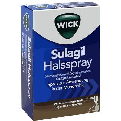 Bild von WICK Sulagil Halsspray Verpackung 15 ml