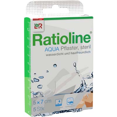 Bild von Ratioline aqua Duschpflaster Plus 5x7 cm steril Verpackung 5 Stück
