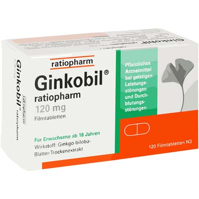 Bild von Ginkobil ratiopharm 120 mg Verpackung 120 Stück