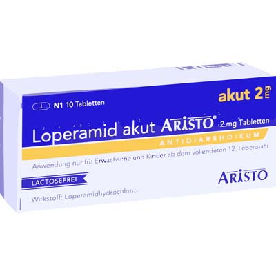 Bild von Loperamid akut Aristo 2 mg Verpackung 10 Stück