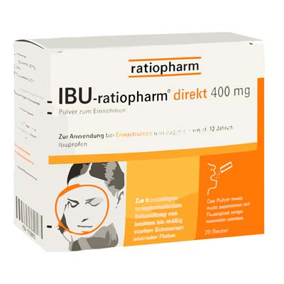 Bild von Ibu Ratiopharm direkt 400 mg Verpackung 20 Stück